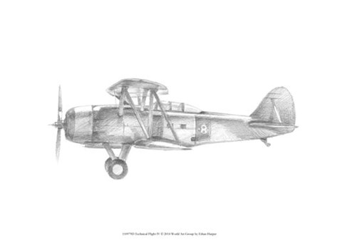 Framed Technical Flight IV Print