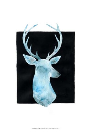 Framed White Tail Bust I Print