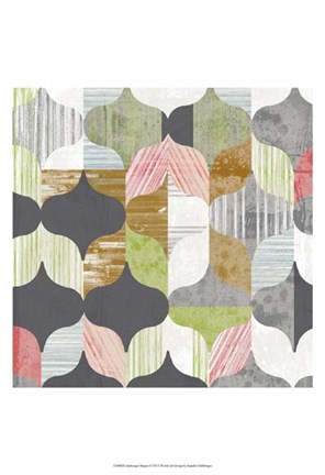 Framed Arabesque Shapes I Print