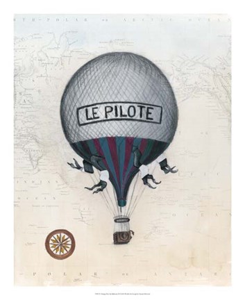 Framed Vintage Hot Air Balloons II Print