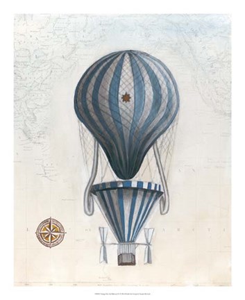 Framed Vintage Hot Air Balloons IV Print