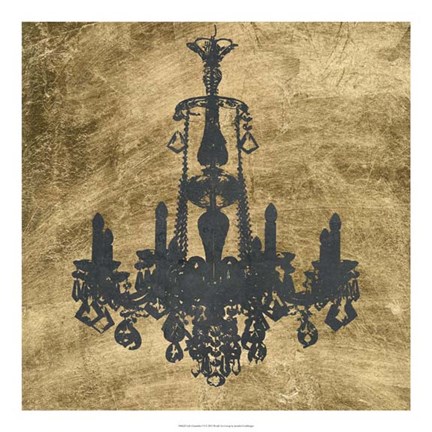 Framed Gilt Chandelier VI Print