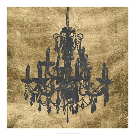 Framed Gilt Chandelier VII Print