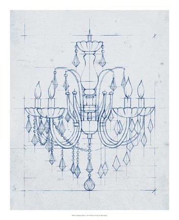 Framed Chandelier Draft I Print