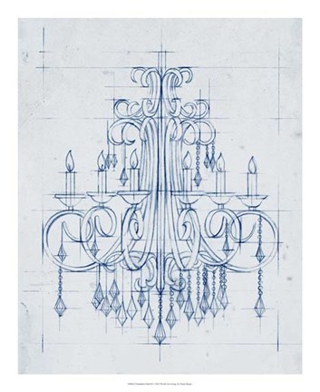 Framed Chandelier Draft II Print