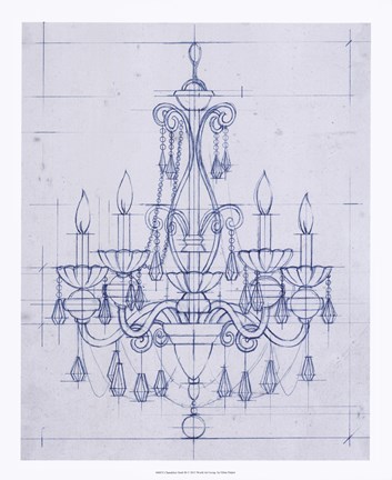 Framed Chandelier Draft III Print