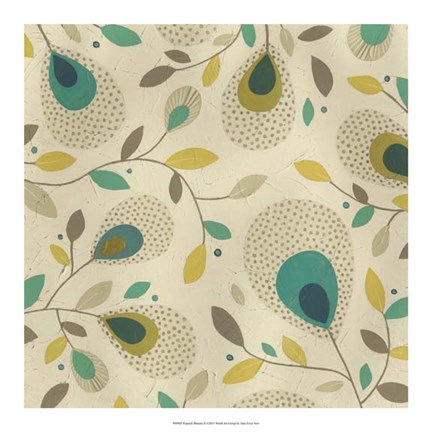 Framed Peacock Blooms II Print