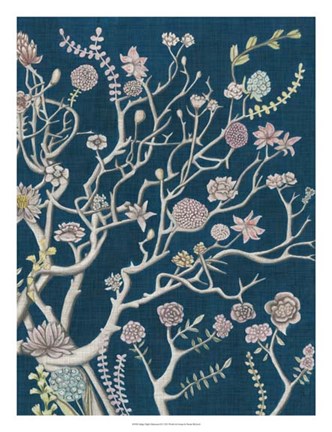 Framed Indigo Night Chinoiserie II Print