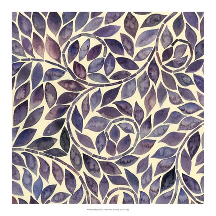 Framed Amethyst Swirls I Print