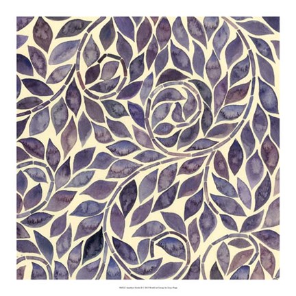 Framed Amethyst Swirls II Print