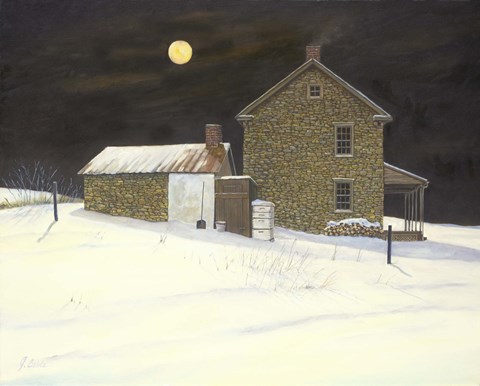 Framed Early Moon Print