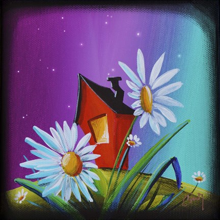 Framed Bashful House I Print