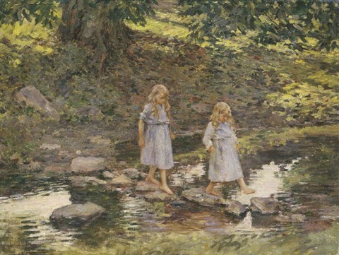 Framed Stepping Stones, 1893 Print