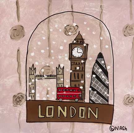 Framed London Snow Globe Print