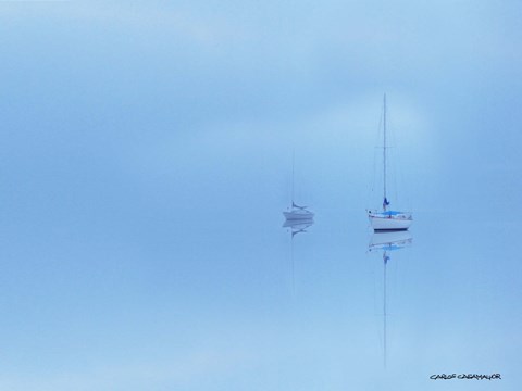 Framed Calm in Blue Print