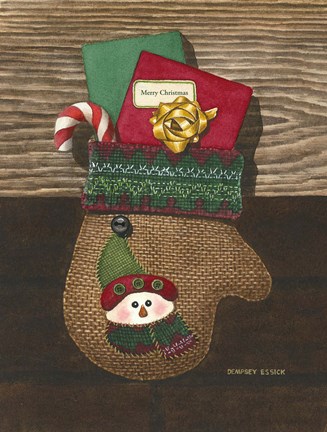 Framed Christmas Mitten Print