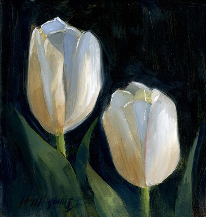 Framed White Tulips Print