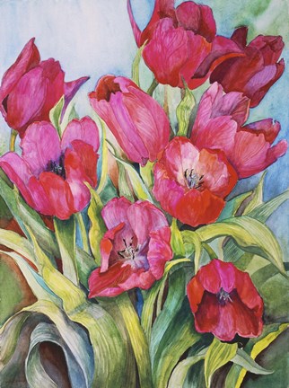 Framed Red Tulips Print