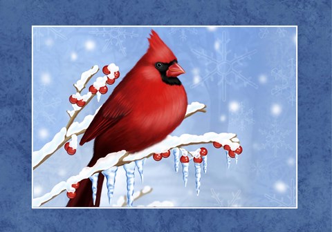 Framed Snow Berries Print