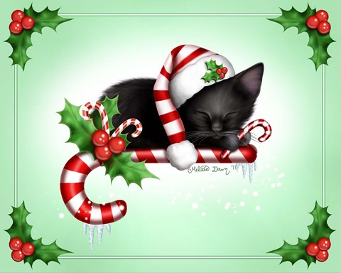 Framed Candy Cane Christmas Print