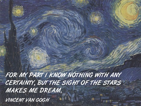 Framed Sight of the Stars - Van Gogh Quote Print
