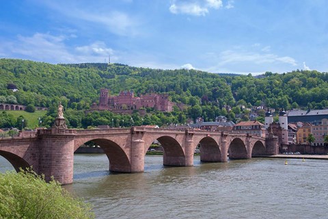 Framed Carl Theodor Bridge, Heidelberg Castle Print