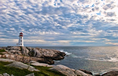 Framed Lighthouse in Peggys Cove, Nova Scotia Print