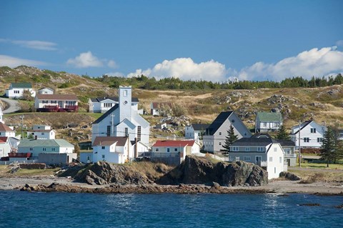 Framed Fishing Village in Labrador Print