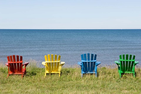Framed Beach Chairs on Prince Edward Island Print