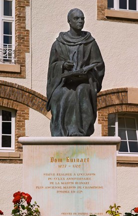 Framed Courtyard Statue, Reims, Champagne Print