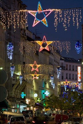 Framed Christmas Lights in Paris Print