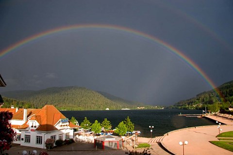 Framed Rainbows at Lake Gerardmer, France Print