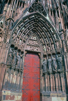 Framed Cathedral Entrance, Strasbourg, France Print