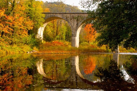 Framed Vivarais Railway Stop and Bridge, Ardeche, France Print