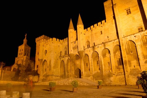 Framed Papal Palace at Night, Avignon Print