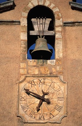 Framed Church Bell and Clock Print