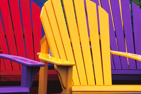 Framed Colorful Adirondack Chairs Print