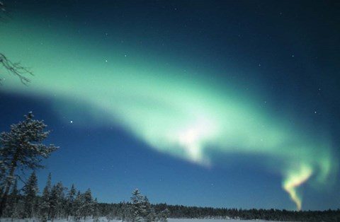 Framed Aurora Borealis, Lapland, Finland Print