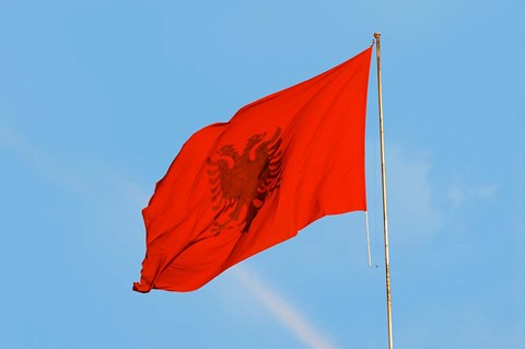 Framed Albania, Tirana, Flag Print