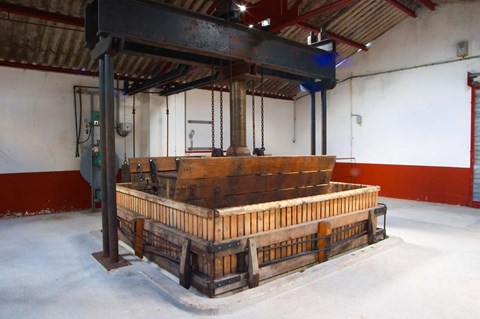 Framed Basket Wine Press Print