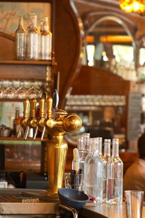 Framed Bistrot du Peintre, Art Nouveau Decor, Paris, France Print