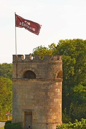 Framed Tower in Vineyard at Chateau Cos d&#39;Estournel, France Print