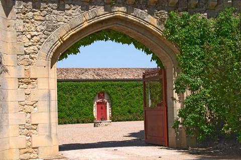 Framed Arched Portico, Chateau de Pressac, France Print