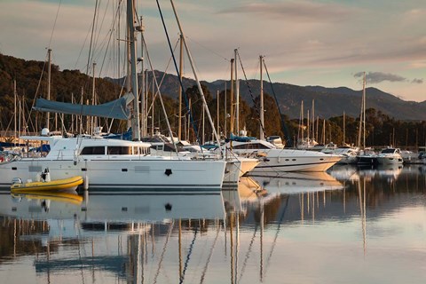 Framed Marina at Dawn Print