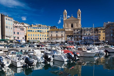 Framed Old Port, Bastia, Corsica, France Print