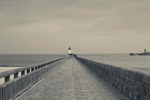 Framed West Jetty in The Port of Calais Print