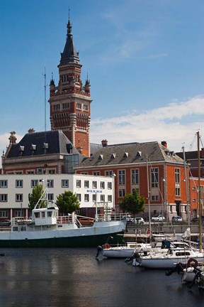 Framed Bassin du Commerce Marina, Dunkerque Print