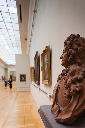 Framed 17th century bust, Palais de Beaux-Arts, Lille, France Print