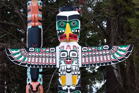 Framed British Columbia First Nation Totems Print