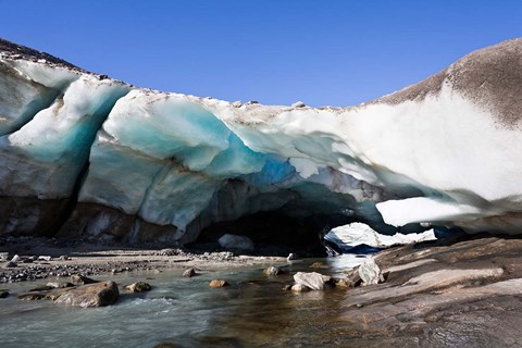 Framed Ice Cave in the Glacier of Schlatenkees Print